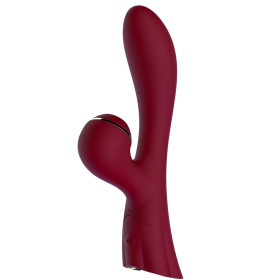 Vibromasseur double stimulation point G et clitoris par vibrations membrane rouge USB - FAIRYRED