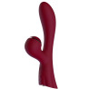 Vibromasseur double stimulation point G et clitoris par vibrations membrane rouge USB - FAIRYRED