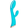 Vibromasseur bleu avec stimulateur de clitoris LRIS USB - LRISBLUE