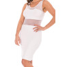 Robe sensuelle et habillée avec maille transparente blanche - LDP1WHT