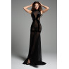 Robe longue en résille noire sexy - A1049B