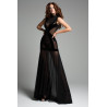 Robe longue en résille noire sexy - A1049B