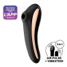 2 en 1 Stimulateur de clitoris et vibromasseur connecté USB noir Dual Kiss Satisfyer - CC597797