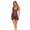 Nuisette violette et string assorti - REN51014-PUR