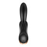 Vibromasseur rabbit noir double stimulation clitoris Double Flex Satisfyer - CC597809