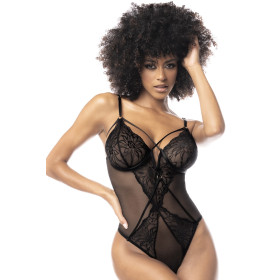 Body sexy noir avec jarretelles détachables - MAL8754BLK