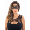 Masque vénitien Alba rigide noir avec strass  - HMJ-039BK