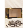 Masque vénitien Giulia rigide noir avec strass  - HMJ-035BK