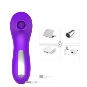 Stimulateur succion de clitoris et tétons USB violet - BOZ-086PUR