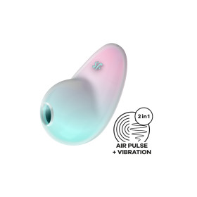 Stimulateur clitoridien par onde de pression sans contact et par vibration USB vert et rose