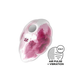 Stimulateur clitoridien par onde de pression sans contact et par vibration USB rose et blanc