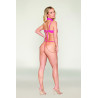 Soutien gorge ouvert rose avec chaines et string - DG13284PEO