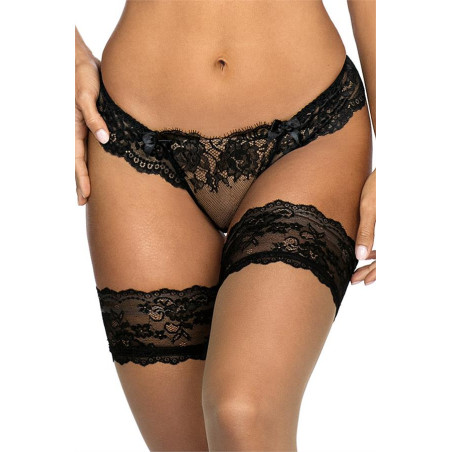 V-9498 String - Noir et Beige