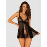 Marrbel babydoll et string noir