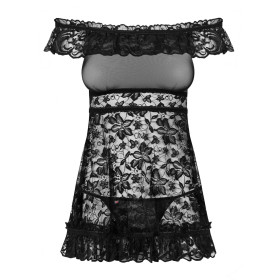 Flores babydoll - Noir