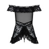 Flores babydoll - Noir