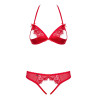 870-SEC-3 Ensemble ouvert 2 pcs - Rouge