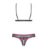 Tulia Ensemble ouvert 2 pcs - Noir et Fuchsia