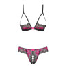 Tulia Ensemble ouvert 2 pcs - Noir et Fuchsia