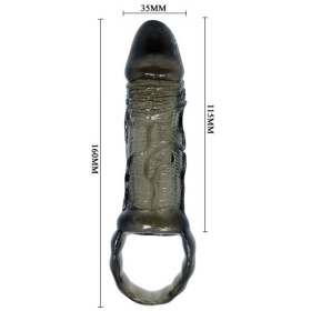 BAILE - GAINE DEXTENSION DE PÉNIS AVEC SANGLE POUR TESTICULES 11.5 CM