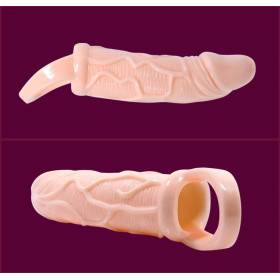 BAILE - GAINE DEXTENSION DE PÉNIS AVEC VIBRATION ET SANGLE POUR TESTICULES 13.5 CM