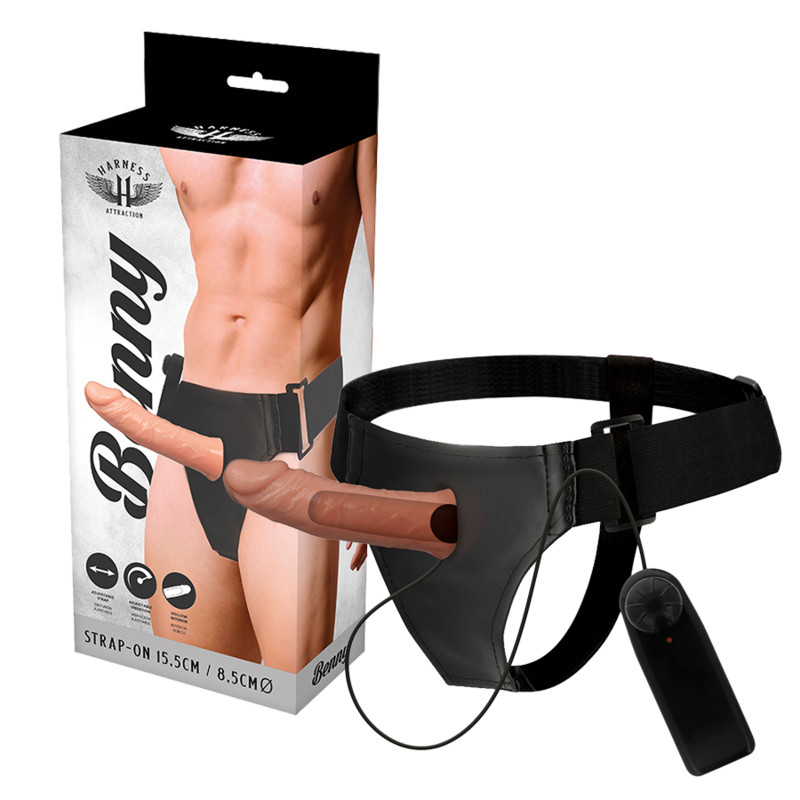 HARNESS ATTRACTION - RNES CREUX BENNY AVEC VIBRATEUR 15 X 4.5CM